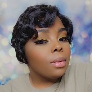 Short dark brown wig